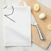 Moderne 2 overlappende initialen | Zwart op wit Theedoek (Quarter Fold)