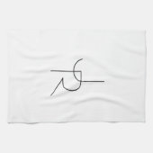 Moderne 2 overlappende initialen | Zwart op wit Theedoek (Horizontaal)