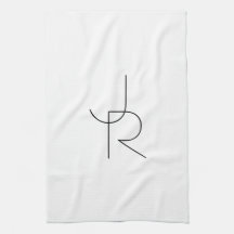 Moderne 2 overlappende initialen | Zwart op wit