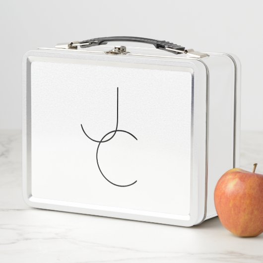 Moderne 2 overlappende Initialen | Zwart-wit (In situ)