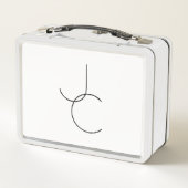 Moderne 2 overlappende Initialen | Zwart-wit (Achterkant)