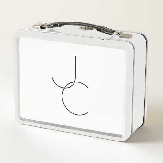 Moderne 2 overlappende Initialen | Zwart-wit (Achterkant)