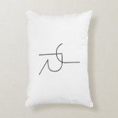 Moderne 2 overlappende Initialen | Zwart-wit Accent Kussen (Voorkant(Verticaal))