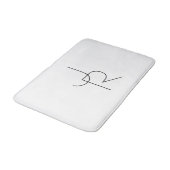 Moderne 2 overlappende Initialen | Zwart-wit Badmat (Gekanteld)