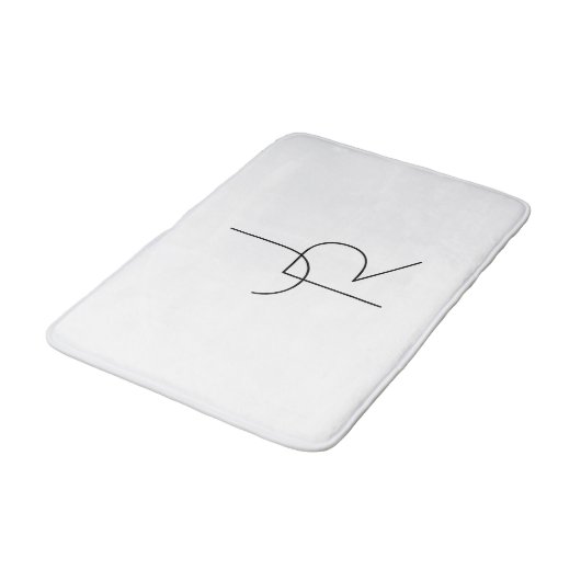 Moderne 2 overlappende Initialen | Zwart-wit Badmat (Gekanteld)