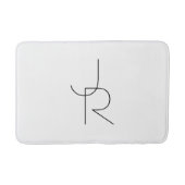 Moderne 2 overlappende Initialen | Zwart-wit Badmat (Voorkant)