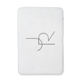 Moderne 2 overlappende Initialen | Zwart-wit Badmat (Voorkant Verticaal)