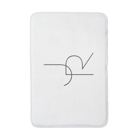 Moderne 2 overlappende Initialen | Zwart-wit Badmat (Voorkant Verticaal)