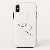 Moderne 2 overlappende Initialen | Zwart-wit Case-Mate iPhone Case (Achterkant)