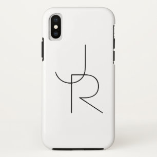 Moderne 2 overlappende Initialen Zwart-wit Case-Mate iPhone Case