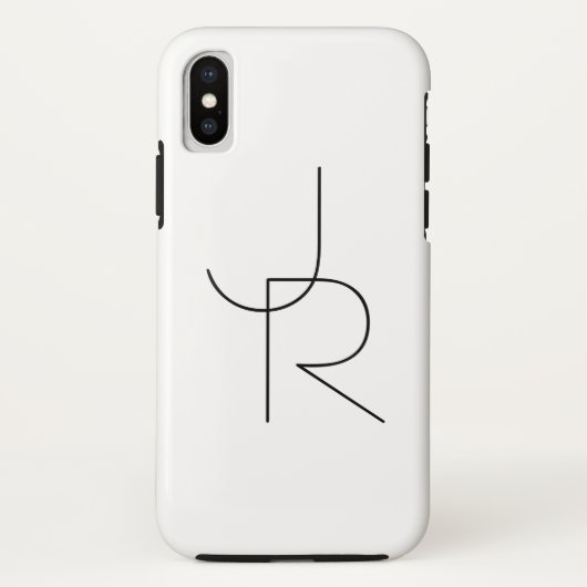 Moderne 2 overlappende Initialen | Zwart-wit Case-Mate iPhone Case (Achterkant)
