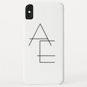 Moderne 2 overlappende Initialen   Zwart-wit Case-Mate iPhone Case
