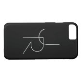 Moderne 2 overlappende Initialen | Zwart wit Case-Mate iPhone Case (Achterkant (Horizontaal))