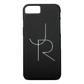 Moderne 2 overlappende Initialen | Zwart wit Case-Mate iPhone Case (Achterkant)