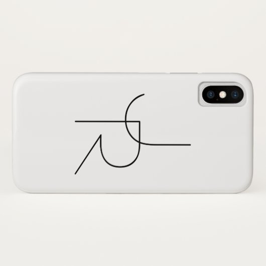 Moderne 2 overlappende Initialen | Zwart-wit Case-Mate iPhone Case (Achterkant (horizontaal))
