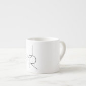 Moderne 2 overlappende Initialen | Zwart-wit Espresso Kop (Voorkant rechts)