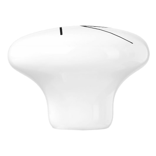 Moderne 2 overlappende Initialen | Zwart-wit Keramische Knop (Zijkant)