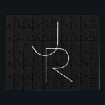 Moderne 2 overlappende Initialen | Zwart wit Puzzel<br><div class="desc">Moderne overlappende initialen.</div>