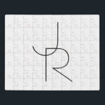 Moderne 2 overlappende Initialen | Zwart-wit Puzzel<br><div class="desc">Moderne overlappende initialen.</div>