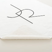 Moderne 2 overlappende Initialen | Zwart-wit Sherpa Deken (3/4)