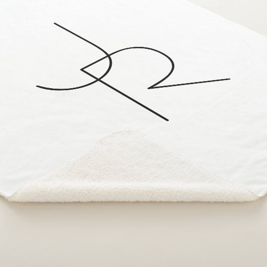 Moderne 2 overlappende Initialen | Zwart-wit Sherpa Deken (3/4)