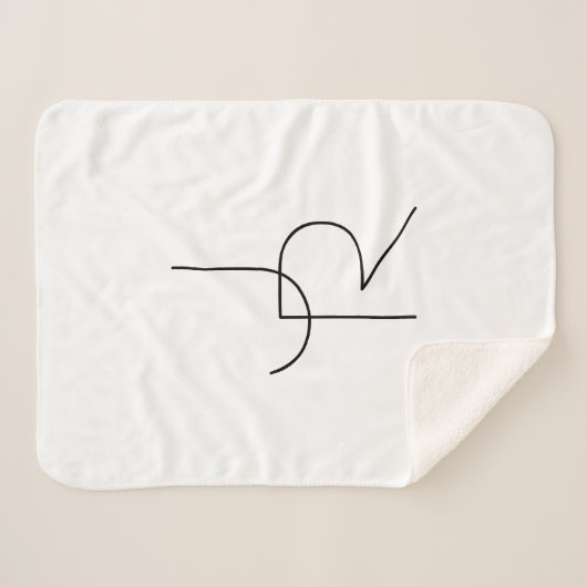 Moderne 2 overlappende Initialen | Zwart-wit Sherpa Deken (Voorkant (horizontaal))