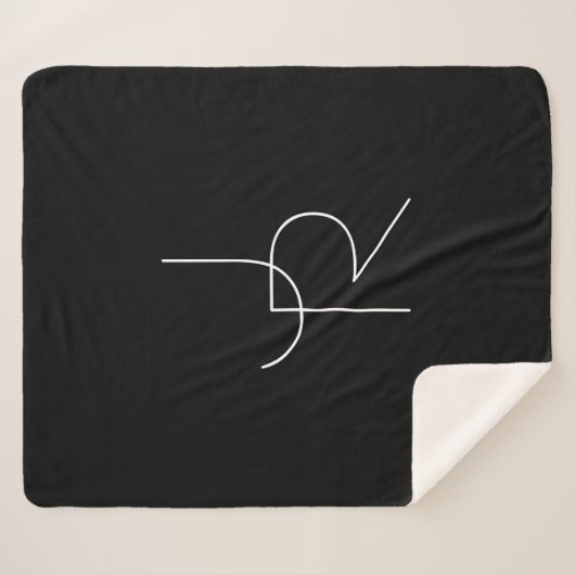 Moderne 2 overlappende Initialen | Zwart wit Sherpa Deken (Voorkant (horizontaal))