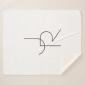 Moderne 2 overlappende Initialen | Zwart-wit Sherpa Deken (Voorkant (horizontaal))