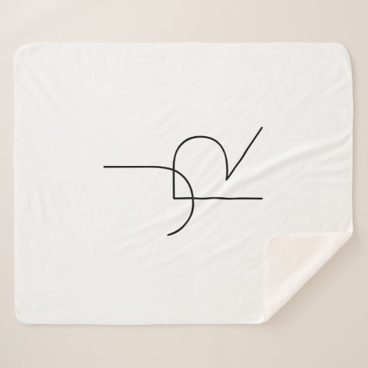 Moderne 2 overlappende Initialen | Zwart-wit Sherpa Deken (Voorkant (horizontaal))