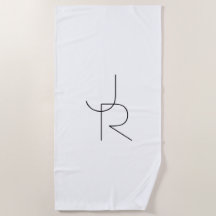 Moderne 2 overlappende Initialen | Zwart-wit