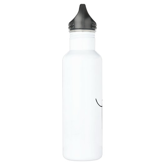 Moderne 2 overlappende Initialen | Zwart-wit Waterfles (Links)