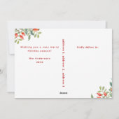 Moderne 2 Photo Collage Winter Botanicals Kerstmis Feestdagenkaart (Achterkant)