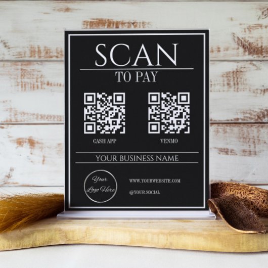 moderne 2 QR code corporate scan te betalen Poster