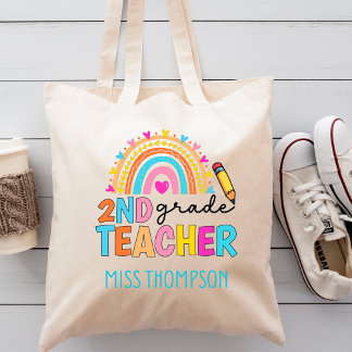 Moderne 2e graad regenboogleraar aan persoonlijke tote bag