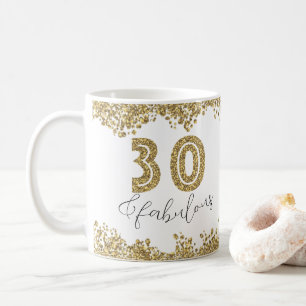 Moderne 30 en Fabulous Gold Gitter op maat Koffiemok