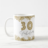 Moderne 30 en Fabulous Gold Gitter op maat Koffiemok (Links)