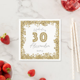 Moderne "30 en Fabulous" Gold Gitter op maat Servet