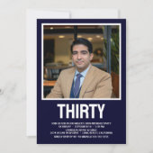 Moderne 30 foto 30e verjaardagsfeest kaart (Voorkant)