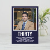 Moderne 30 foto 30e verjaardagsfeest kaart (Staand voorkant)