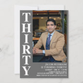Moderne 30 foto 30e verjaardagsfeest kaart (Voorkant)