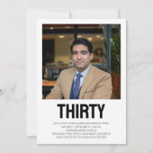 Moderne 30 foto 30e verjaardagsfeest kaart (Voorkant)