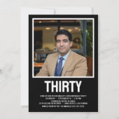 Moderne 30 foto 30e verjaardagsfeest kaart (Voorkant)
