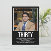 Moderne 30 foto 30e verjaardagsfeest kaart (Staand voorkant)
