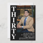 Moderne 30 foto 30e verjaardagsfeest kaart (Voorkant)