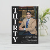 Moderne 30 foto 30e verjaardagsfeest kaart (Staand voorkant)