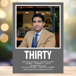 Moderne 30 foto 30e verjaardagsfeest kaart