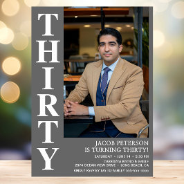 Moderne 30 foto 30e verjaardagsfeest kaart