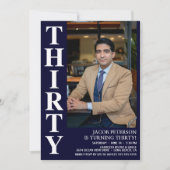 Moderne 30 foto 30e verjaardagsfeest kaart (Voorkant)