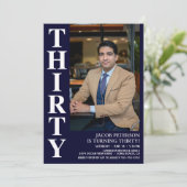 Moderne 30 foto 30e verjaardagsfeest kaart (Staand voorkant)