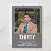 Moderne 30 foto 30e verjaardagsfeest kaart (Voorkant)